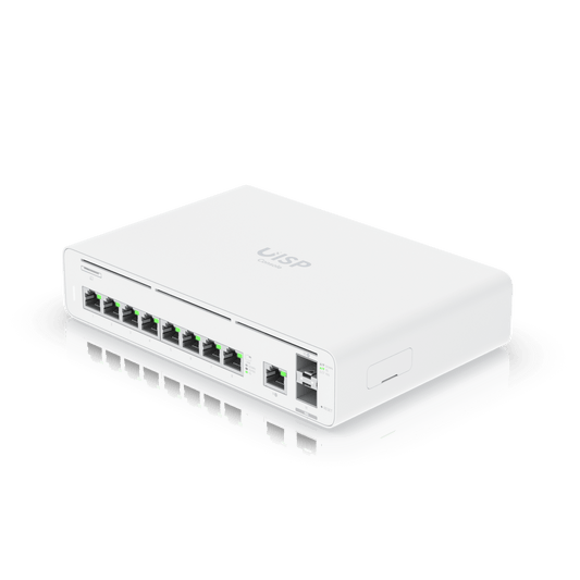 Consola UISP de Ubiquiti / Gateway y Switch de Red Gigabit / Controlador con Plataforma UISP para gestión remota de WISP (airMAX, airFiber, uFiber, LTU, edgeMAX, airCube) / 128 GB SSD / (1) WAN 1GbE / (1) WAN SFP+10G / (8) puertos LAN GbE RJ45