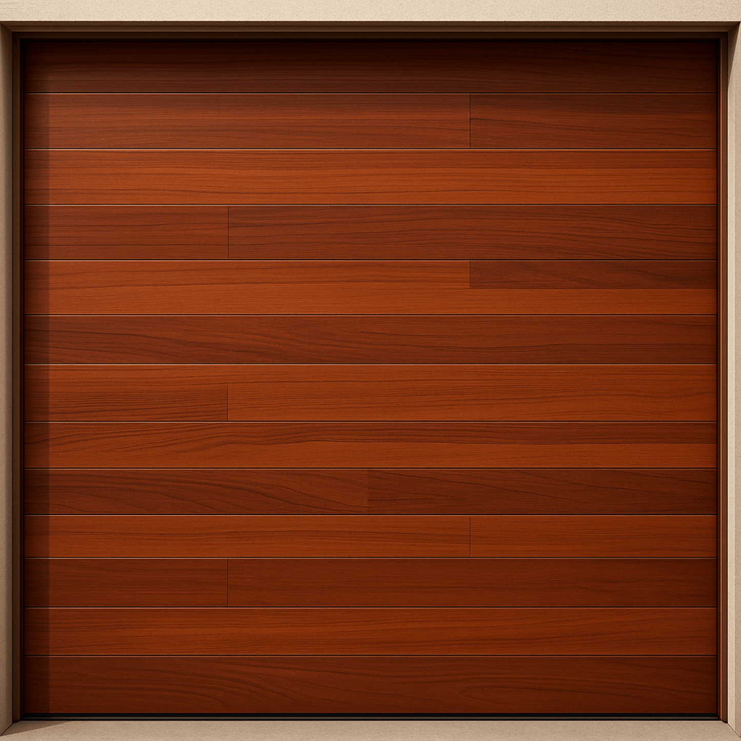 Puerta de Garage de Alta Calidad / Estilo Americano / Acabado Laminado PREMIUM / Color Madera Clara / 10x8 Pies.