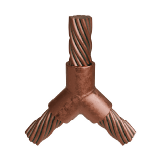 Molde para Soldadura Exotérmica tipo Y para 3 cables 4/0 AWG , dos en 45° y uno en 90°