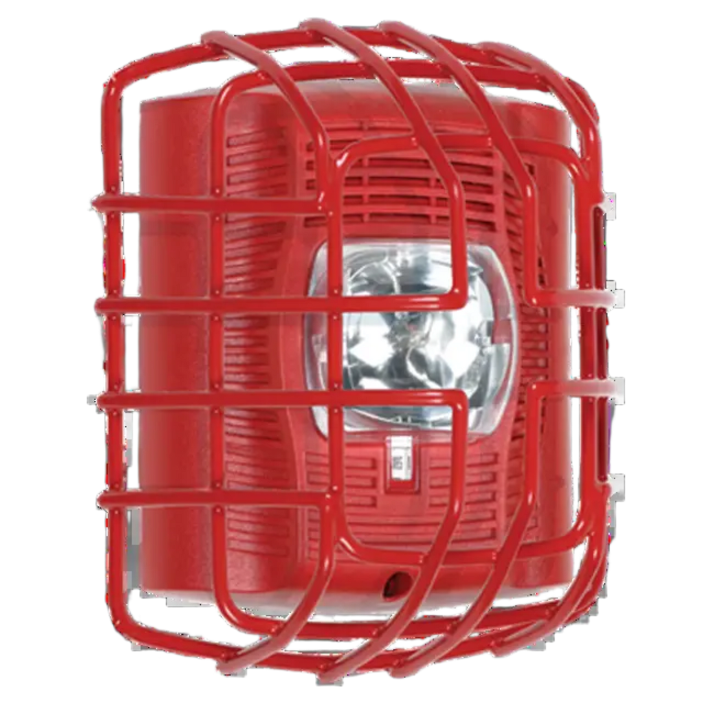 Protector De Rejilla Anti Vandalismo Y Golpes Accidentales, Color Rojo, Para Sirenas/Estrobos/Bocinas System Sensor, Montaje a Ras, 7.40"Altox6.15"Anchox3.39"Profundidad
