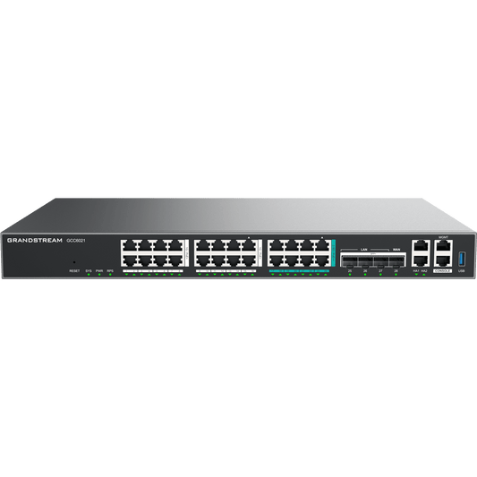 Dispositivo de Convergencia de Redes GCC6021 / Router VPN / Firewall de Próxima Generación / IP PBX / Switch de Red / 4 Puertos Gigabit Ethernet / 1 Puerto SFP+ 10 Gigabit / 1 Puerto 2.5 Gigabit / Gestión en la Nube GDMS / Montaje en