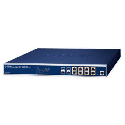 Switch Administrable Capa 3 / 8 Puertos 10GBASE-T 95W PoE++ / 4 Puertos 10GBASE-X SFP+ / Compatible con IEEE 802.3bt / Presupuesto PoE de 420W / IPv4/IPv6 Routing / VLAN / QoS / Seguridad Avanzada