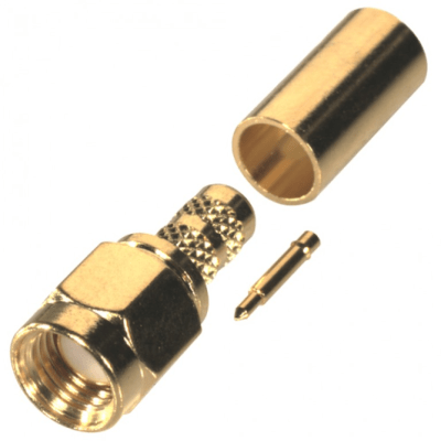Conector Sma Macho De Anillo Plegable Para Cable Rg-58/u, Oro/oro/teflón.