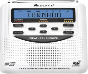 Radio De Alerta Meteorológica Wr120, 7 Canales Noaa / Environment Canada, Alerta Sirena 90 Db, Tecnología S.a.m.e., Respaldo De Batería, Certificado Public Alert, Reloj Alarma