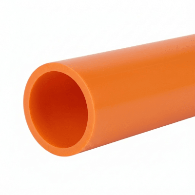 Ducto Para Fibra Óptica 1" Liso Rd11, Color Naranja Prelubricado, Rollo De 200 Metros