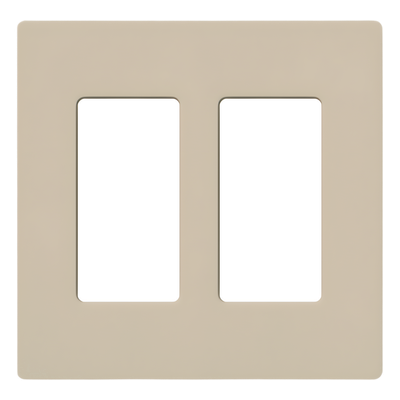 Placa De Pared / 2 Espacios / Diseño Sin Tornillos Visibles / Acabado Satinado Taupe / Perfil 7.6 Mm