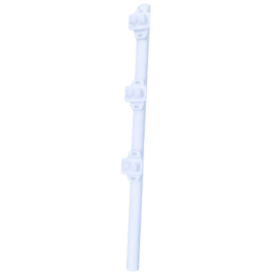 Poste De Paso / Tubo De Acero Galvanizado / Diámetro 1" / Longitud 75 Cm / 3 Aisladores / Pintura Blanca / Peso 0.5 Kg