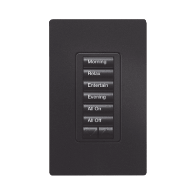 (RadioRA2) Teclado Seetouch Hibrido 6 botones, 2 botones subir/bajar, programe escenas diferentes en cada botón,puede instalarse en un interruptor de luz.