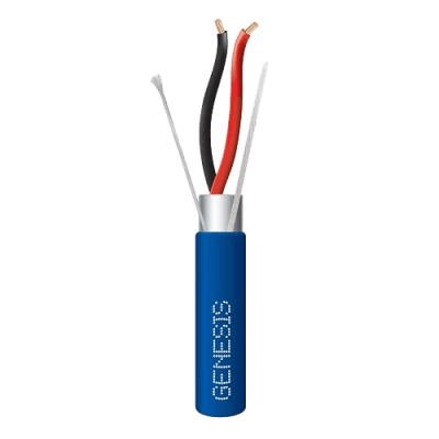 Bobina De 305 Metros (1000 Pies) De Cable 2 X 18 Awg / Plenum / Blindado / Tipo Fplp, Cmp, Cl3p / Color Azul / Para Aplicaciones En Sistemas De Seguridad, Audio, Control Y Otras Aplicaciones
