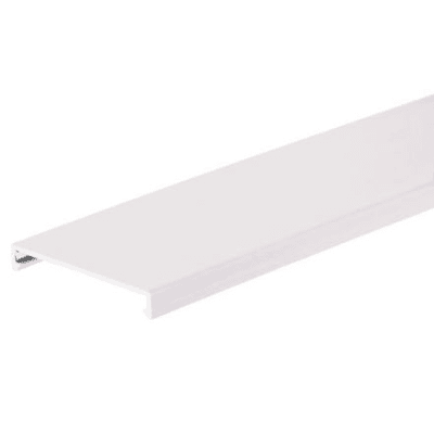 Tapa para Canaleta Ranurada, de 57.2 mm de Ancho, 1828.8 mm de Largo, Color Blanco