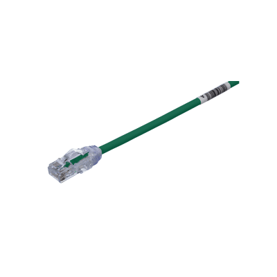 Cable de Parcheo UTP Cat6A, CM/LSZH, Diámetro Reducido (28AWG), Color Verde, 20ft