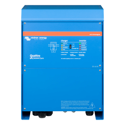 Quattro 48/10000/140-100/100 230v / Inversor Cargador De Onda Pura / Entrada 48 Vcc / Salida 8000 W 230 Vca  60 Hz (l-n)