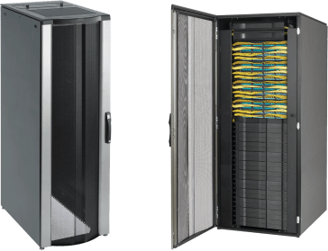 Gabinete Rack Proline Connectek, 42u, 2000x800x1200mm, Acero, Negro Ral 9005, Con Paneles Laterales, Gestión De Cableado Frontal Y Trasera