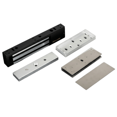 Kit Para Control De Acceso Incluye Chapa Magnética De 600 Lbs / Montaje En "u" Para Puerta De Cristal /  Uso Interior / Certificación Ul / Color Negro