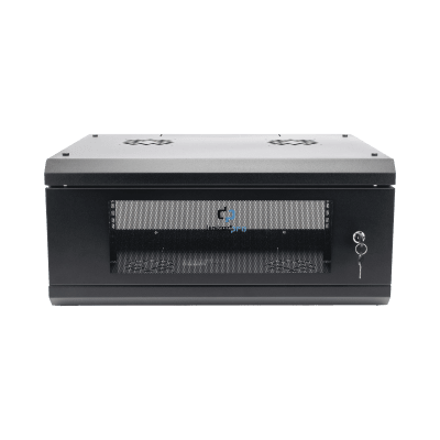 Gabinete De Pared Con Puerta De Cristal Templado, 635mm De Profundidad, 4u Rack De 19'', Acero Reforzado
