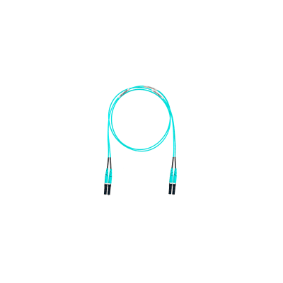 Jumper de Fibra Optica Multimodo 50/125 OM4, LC-LC Duplex, OFNR (Riser), Color Aqua, 10 ft