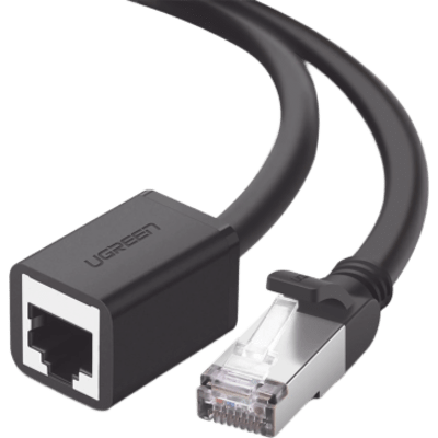 Cable De Extensión Cat6 Rj45 F/utp / Macho A Hembra / 1m / Método De Conexión 568b / Velocidad De Transmisión 1000mbps / Ancho De Banda Del Canal 250mhz /caja De Cobre / Negro