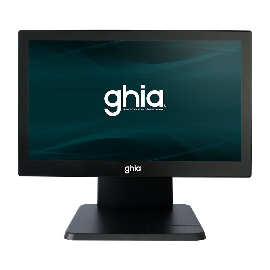 Terminal Punto De Venta Ghia Gpos315a / All In One / Touch Screen / 15.6 Pulgadas / Capacitiva / Intel Celeron J4125, Quad Core, 2 Ghz / Ram 4 Gb / Rom 128 Gb / Vga, Com, Usb X 4 / Windows 11 / Negro