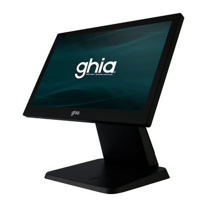 Terminal Punto De Venta Ghia Gpos315a / All In One / Touch Screen / 15.6 Pulgadas / Capacitiva / Intel Celeron J4125, Quad Core, 2 Ghz / Ram 4 Gb / Rom 128 Gb / Vga, Com, Usb X 4 / Windows 11 / Negro
