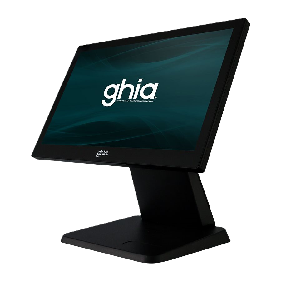 Terminal Punto De Venta Ghia Gpos315a / All In One / Touch Screen / 15.6 Pulgadas / Capacitiva / Intel Celeron J4125, Quad Core, 2 Ghz / Ram 4 Gb / Rom 128 Gb / Vga, Com, Usb X 4 / Windows 11 / Negro
