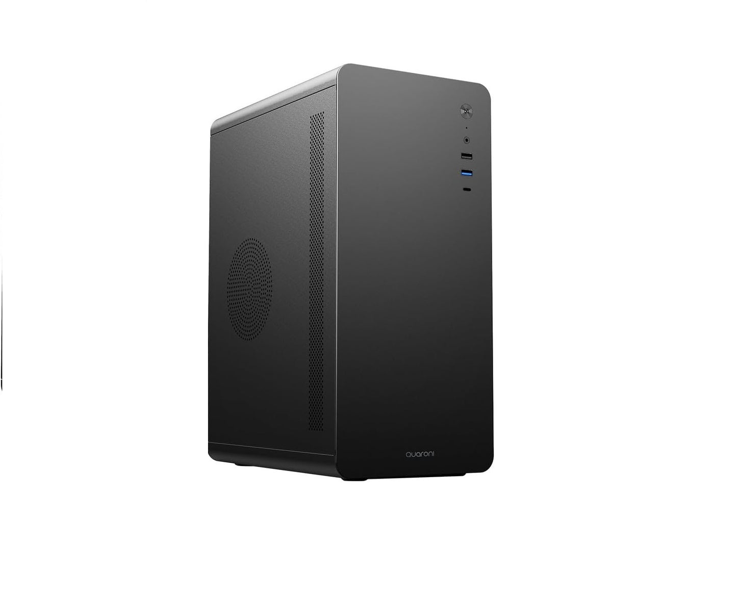 Gabinete Micro Torre Quaroni Micro Atx, Mini Itx/1usb 2.0 1usb 3.0/usb 3.0/vertice Curvo/fuente 500 W/negro