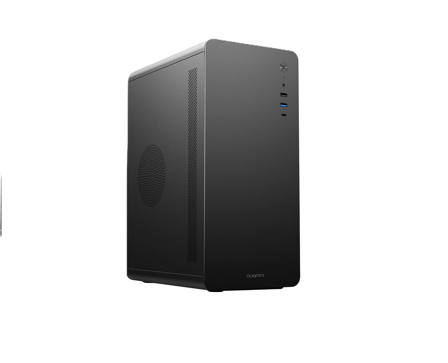 Gabinete Micro Torre Quaroni Micro Atx, Mini Itx/1usb 2.0 1usb 3.0/usb 3.0/vertice Curvo/fuente 500 W/negro