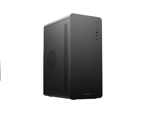 Gabinete Micro Torre Quaroni Micro Atx, Mini Itx/1usb 2.0 1usb 3.0/usb 3.0/vertice Curvo/fuente 500 W/negro