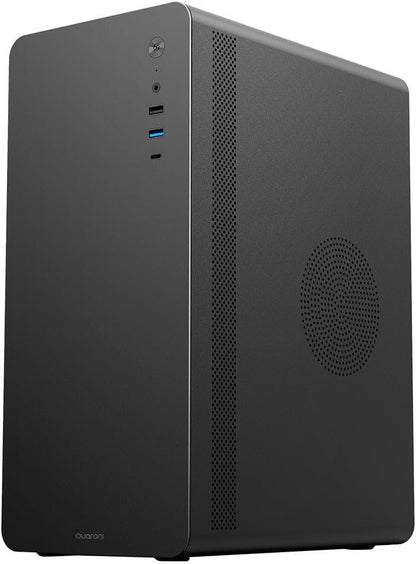Gabinete Micro Torre Quaroni Micro Atx, Mini Itx/1usb 2.0 1usb 3.0/usb 3.0/vertice Curvo/fuente 500 W/negro