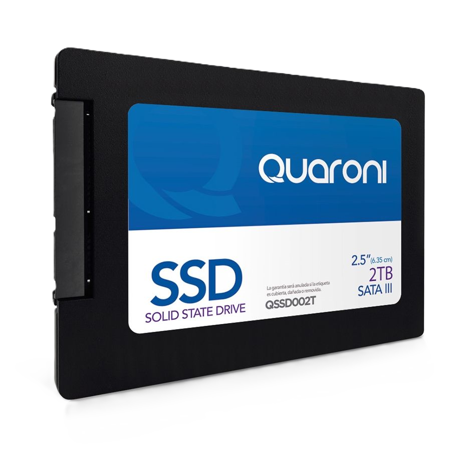 Unidad De Estado Solido Ssd Quaroni 2.5 2tb / Sata3 / 6gb/s 7mm / Lect 500mb/s / Escrit 470mb/s. Caja C/100 Pzas