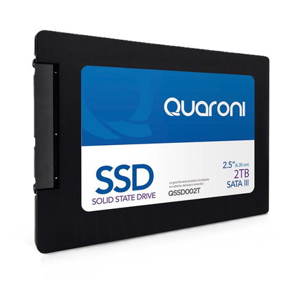 Unidad De Estado Solido Ssd Quaroni 2.5 2tb / Sata3 / 6gb/s 7mm / Lect 500mb/s / Escrit 470mb/s. Caja C/100 Pzas
