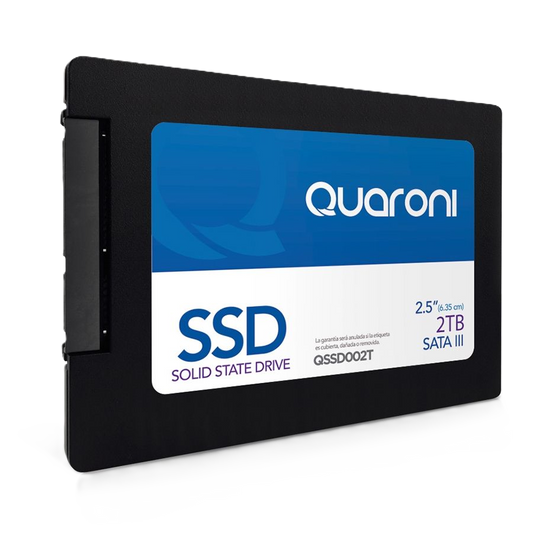 Unidad De Estado Solido Ssd Quaroni 2.5 2tb / Sata3 / 6gb/s 7mm / Lect 500mb/s / Escrit 470mb/s. Caja C/100 Pzas