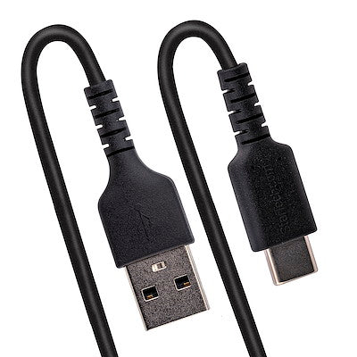 Cable De 50cm De Carga Usb A A Usb C, Cable Usb Tipo C En Espiral De Carga Rapida, Cable Usb 2.0 A A Usbc Negro - Startech.com Mod. R2acc-50c-usb-cable