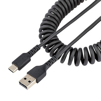 Cable De 50cm De Carga Usb A A Usb C, Cable Usb Tipo C En Espiral De Carga Rapida, Cable Usb 2.0 A A Usbc Negro - Startech.com Mod. R2acc-50c-usb-cable