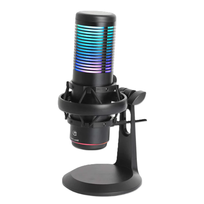 Microfono/manhattan/102674/micrÓfono De Condensador Usb Con Led Rgb Y CancelaciÓn De Ruido