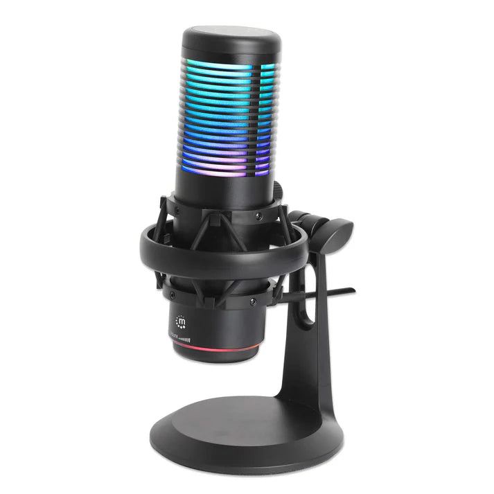 Microfono/manhattan/102674/micrÓfono De Condensador Usb Con Led Rgb Y CancelaciÓn De Ruido