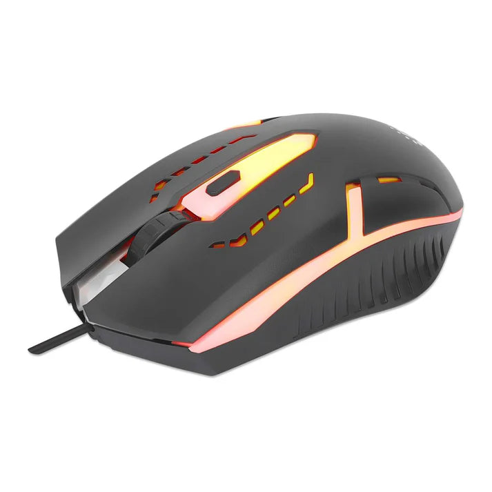 Mouse,manhattan,190206, Óptico Luminiscente Rgb Usb Negro
