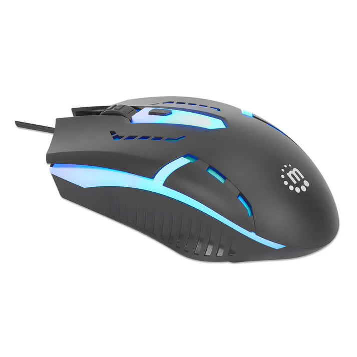 Mouse,manhattan,190206, Óptico Luminiscente Rgb Usb Negro