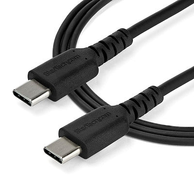 Cable De Carga De 2m Usb C - De Carga Rapida Y Sincronizacion Usb 2.0 Tipo C A Usb C Para Laptop - Revestimiento Tpe De Fibra De Aramida M/m 60w Negro - Ipad Pro Surface - Startech.com Mod. Rusb2cc2m