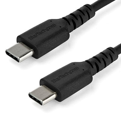 Cable De Carga De 2m Usb C - De Carga Rapida Y Sincronizacion Usb 2.0 Tipo C A Usb C Para Laptop - Revestimiento Tpe De Fibra De Aramida M/m 60w Negro - Ipad Pro Surface - Startech.com Mod. Rusb2cc2m