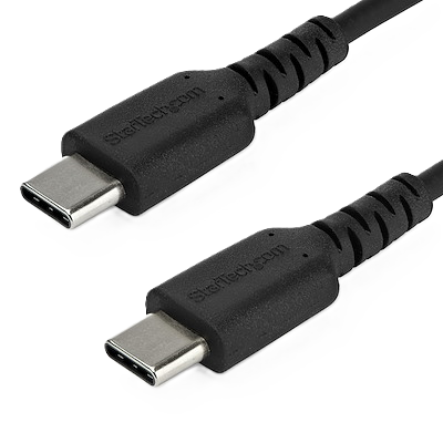 Cable De Carga De 2m Usb C - De Carga Rapida Y Sincronizacion Usb 2.0 Tipo C A Usb C Para Laptop - Revestimiento Tpe De Fibra De Aramida M/m 60w Negro - Ipad Pro Surface - Startech.com Mod. Rusb2cc2m
