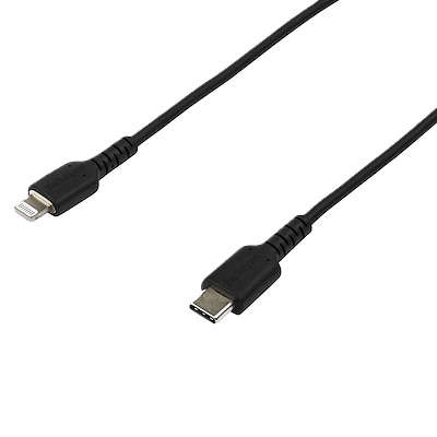 Cable De Carga De 2m Usb-c A Lightning - Color Negro - Cable Usb De Carga Y Alta Resistencia - Certificado Mfi Apple - Startech.com Mod. Rusbcltmm2mb