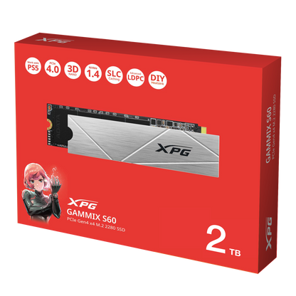 Unidad De Estado Solido Ssd Interno Xpg Gammix 2tb S60 M.2 2280 Nvme Pcie Gen 4x4 Lect.5000 Escrit. 4200 Mbs 3dnand Pc Laptop Minipc Gamer (agammixs60-2t-cs)