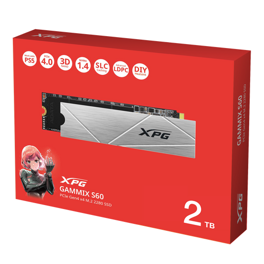Unidad De Estado Solido Ssd Interno Xpg Gammix 2tb S60 M.2 2280 Nvme Pcie Gen 4x4 Lect.5000 Escrit. 4200 Mbs 3dnand Pc Laptop Minipc Gamer (agammixs60-2t-cs)
