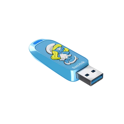 Memoria Sandisk 256gb Usb 3.2 Smurfs Pitufina Lectura 130mb/s Sdczis-256g-g46