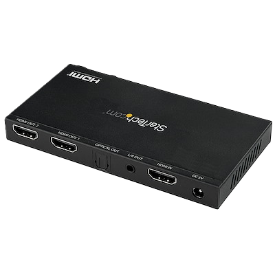Splitter Hdmi De 2 Puertos 1x2 De Audio Y Video Hdmi 2.0 4k 60hz Con Escalador Y Extractor De Audio 3.5mm/spdif - 1 Entrada Y 2 Salidas - Copiado Edid - Tv/proyector - Startech.com Mod. St122hd20
