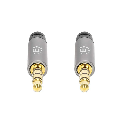 Cable Audio,manhattan,355995, Estereo 3.5mm M-m 2.0m Negro/aluminio Plateado