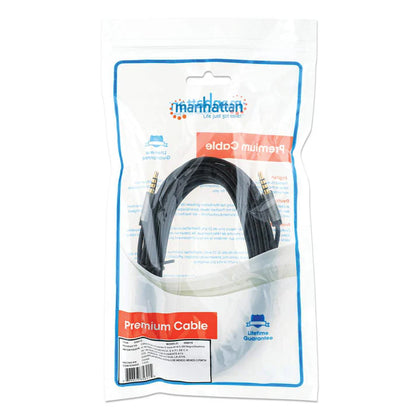 Cable Audio Estereo , Manhattan, 356015, 5.0mm M-m 5.0m Negro/aluminio Plateado