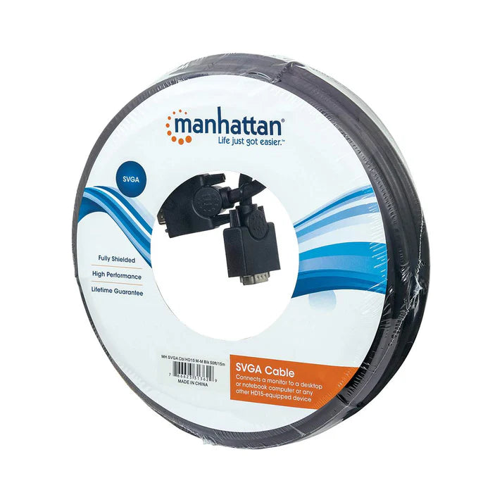 Cable Svga,manhattan,372978, Monitor 8mm Hd15m-m  7.5m