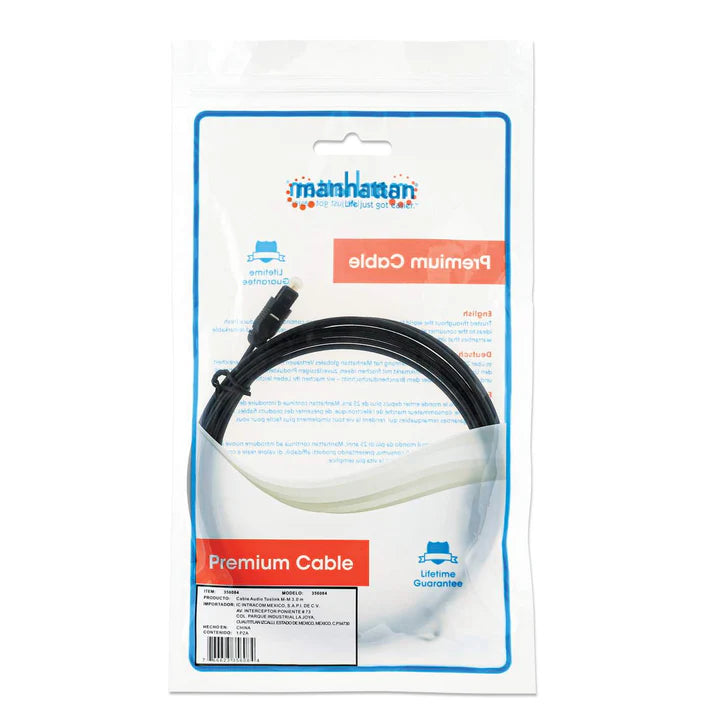Cable Audio,manhattan,356084, Toslink S/pdif M-m 3.0m Negro