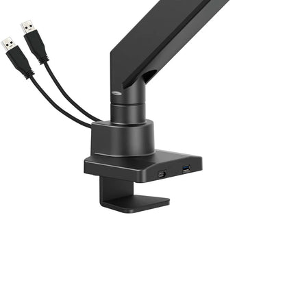 Soportes/manhattan/462594/soporte De Aluminio Con Pistón De Gas Y Puertos Usb Para Un Monitor De 17 A 57